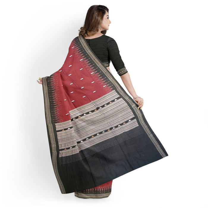 Khandua Cotton Saree – Handwoven Ikat with Traditional design