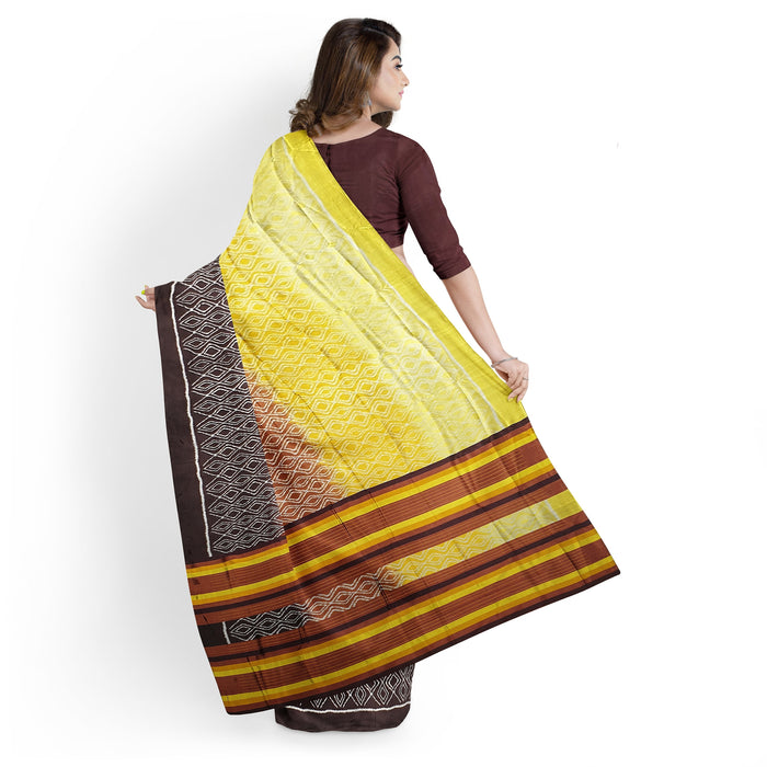 Khandua Silk Saree – Handwoven Bandha Ikat with Nature-Inspired Motifs