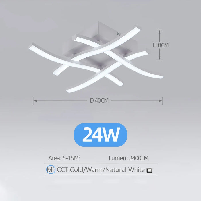 Modern LED Ceiling Light – 24W Surface-Mounted Fixture with 3-Color Modes