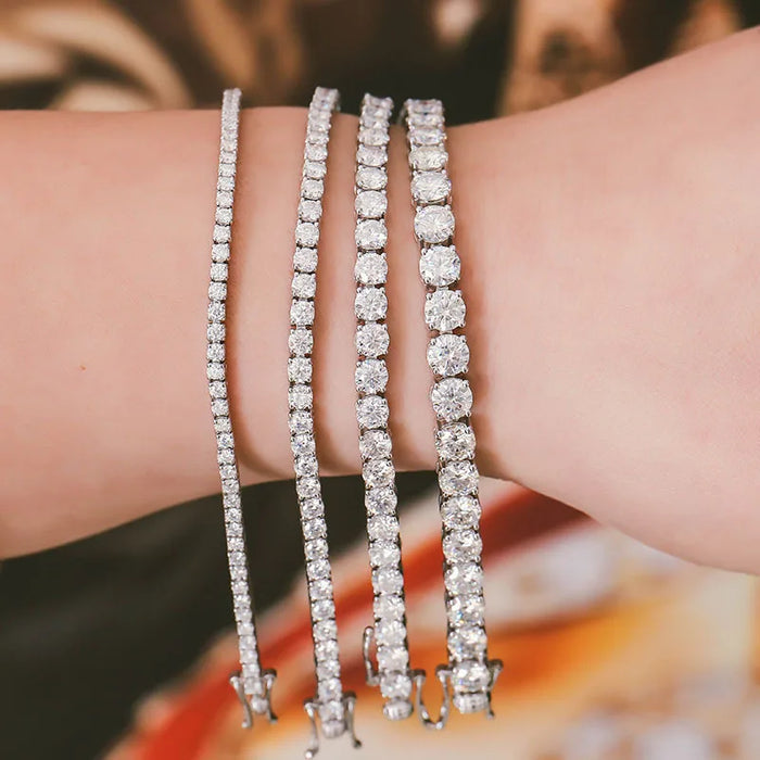 EWYA D Color Moissanite Tennis Bracelet 925 Silver 18K Gold - Samanta Factory