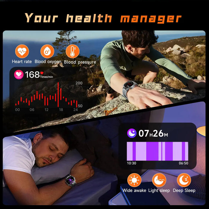 Outdoor Smartwatch – 1000mAh Long Battery & IP69K Waterproof SF