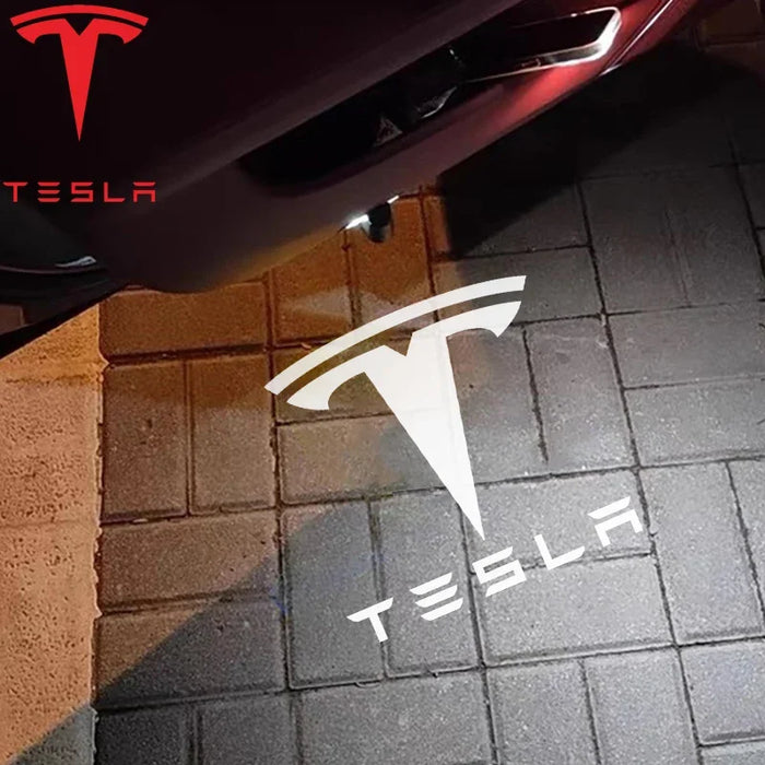 Tesla 2Pcs Car Door Projector Welcome Lights Accessories For Tesla Model 3 S X Y Cybertruck Roadster SpaceX Car Accessories - Samanta Factory
