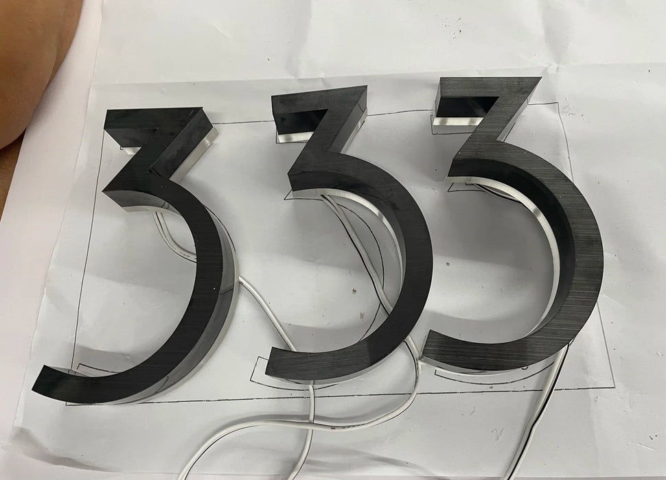LED House Number Light – Outdoor Waterproof Illuminated Stainless Steel Address Plaque SF