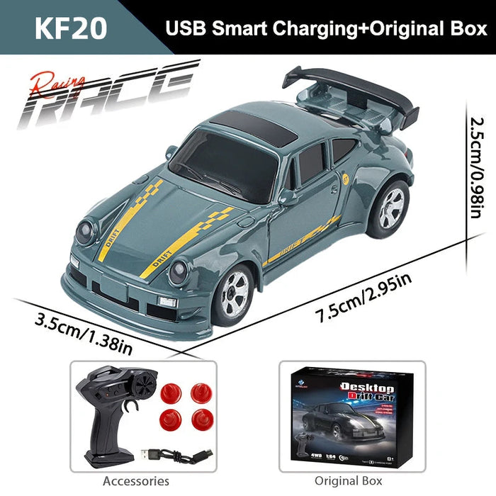 1/64 Mini RC Car – 2.4G 4WD High Speed Drift Remote Control GTR Racing Model SF
