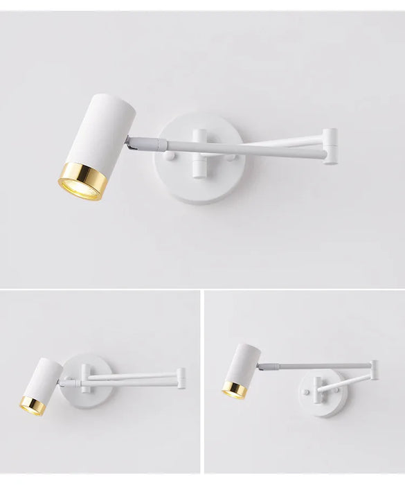 Modern Wall-Mounted LED Lamp – Adjustable Swing Arm with Warm/Cold Light for Bedrooms & Living Rooms - Samanta Factory