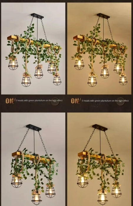 Wrought Iron Chandelier – Multi-Head Vintage Pendant Light for Restaurants & Hotels - Samanta Factory