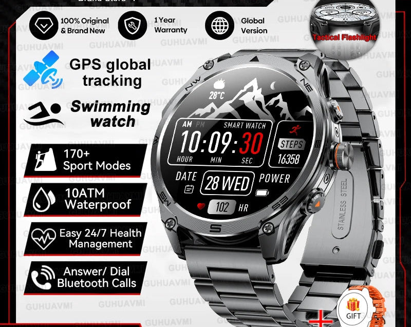 Unisex GPS Smart Watch – AMOLED Display with 170+ Sports Modes SF