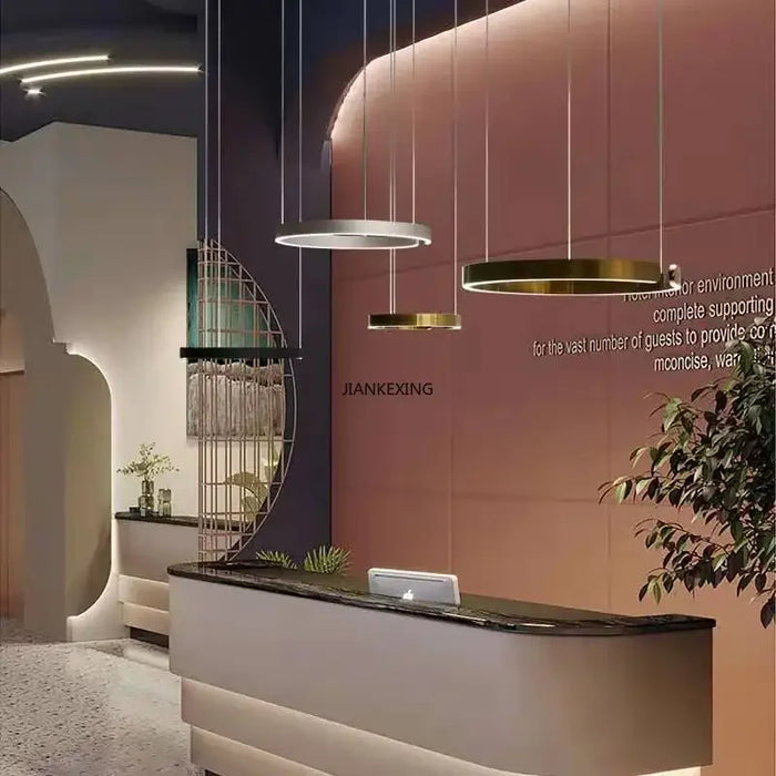 C Ring LED Pendant Light – Dimmable Nordic Hanging Lamp for Dining & Bedroom Spaces - Samanta Factory