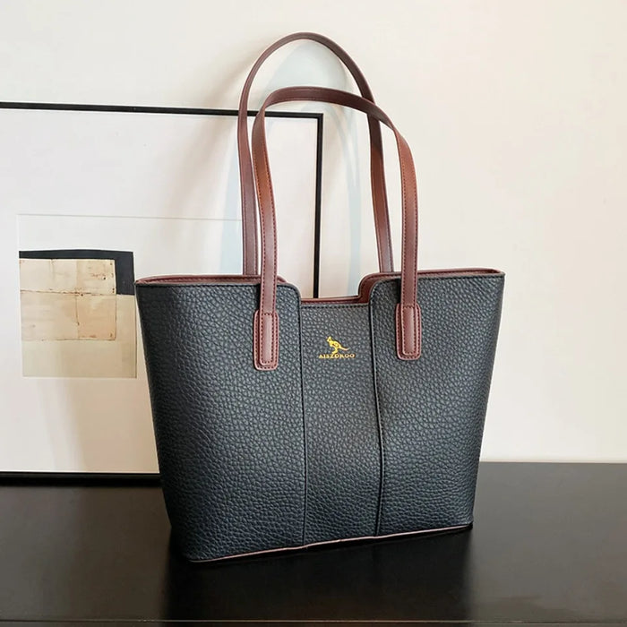 Luxurious Women’s Leather Shoulder Bag – Stylish Microfiber Synthetic Leather Casual Tote - Samanta Factory