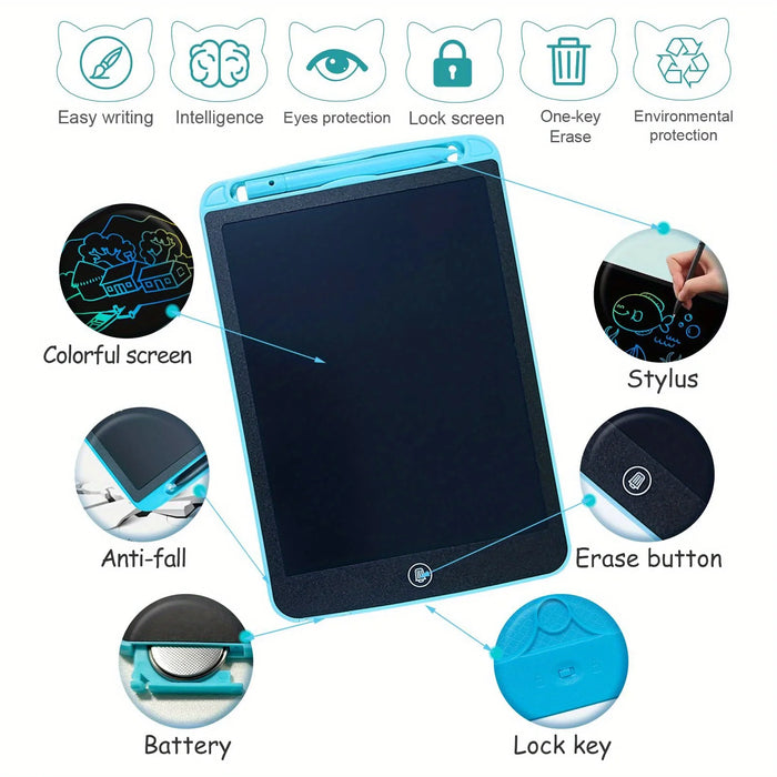 LCD Writing Tablet for Kids – Eye-Protecting Color Screen & Eco-Friendly Reusable Design