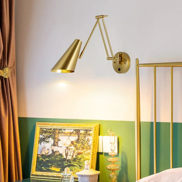 Modern Wall-Mounted LED Lamp – Adjustable Swing Arm with Warm/Cold Light for Bedrooms & Living Rooms - Samanta Factory