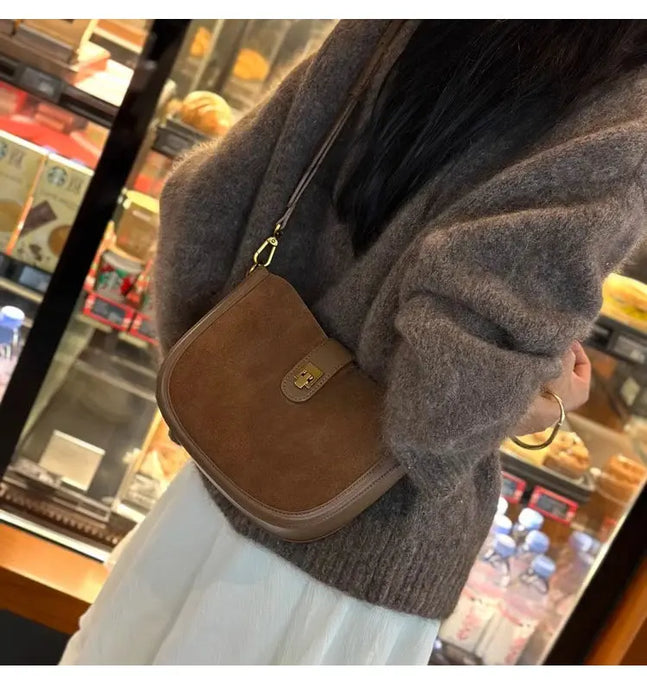 Cow Leather Shoulder Bag – Soft Half Moon Shape SF