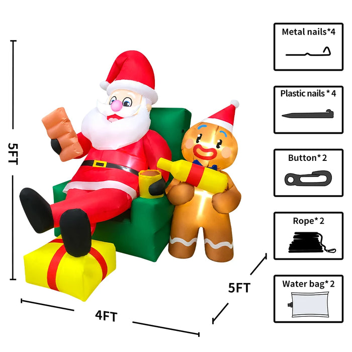 Inflatable Santa Claus Decoration – Outdoor Christmas Yard Display