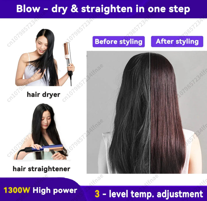 2-in-1 Hair Straightener & Dryer – Dual-Function Styling with Negative Ion Technology