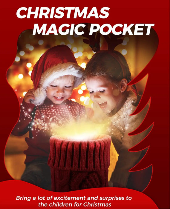 Personalised Christmas Stockings – Knitted Design with Wooden Name Tags