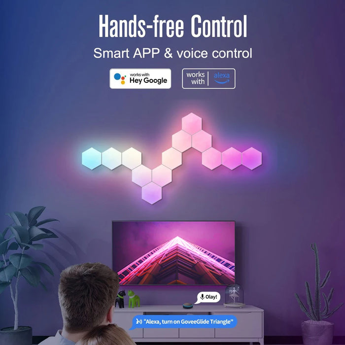 Hexagonal Night Light – DIY Smart LED Wall Panels with App & Music Sync
