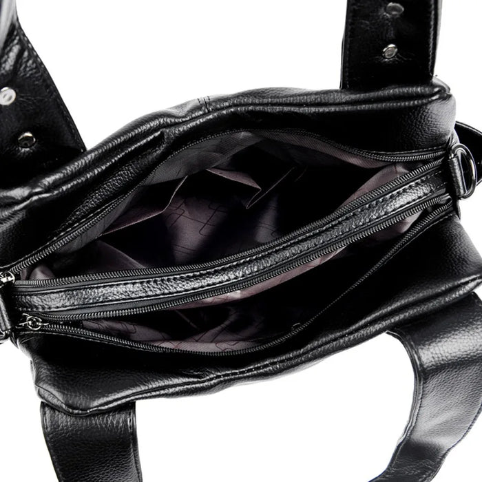 Soft Leather Handbag for Women – Luxury Designer Shoulder Tote, Large Capacity Purse - Samanta Factory