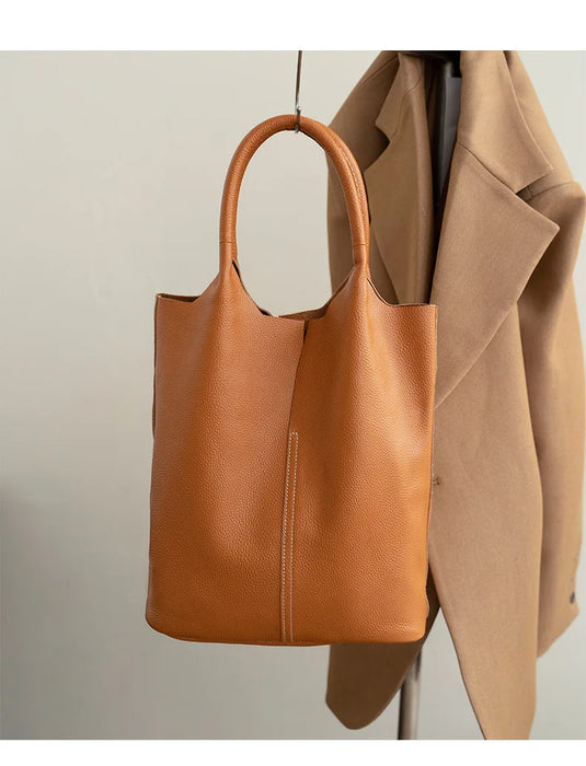 Bucket Bag – Soft Versatile Leather Shoulder Handbag for Women - Samanta Factory