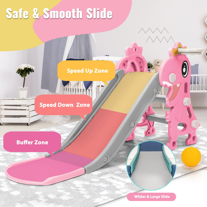 Foldable Indoor Dinosaur Slide for Kids – Non-Slip Toddler Slide for Ages 1 to 8

