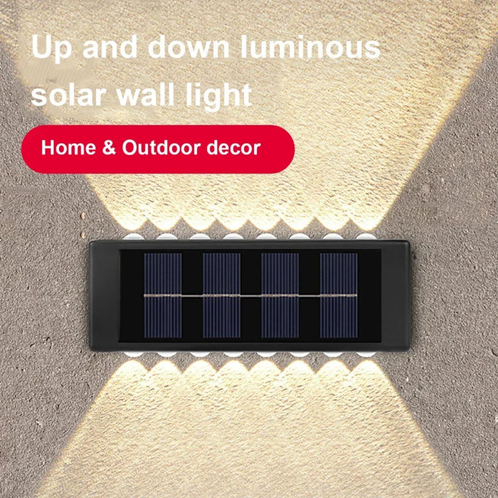 Solar Wall Light – Up & Down Waterproof LED for Modern Outdoor Decor