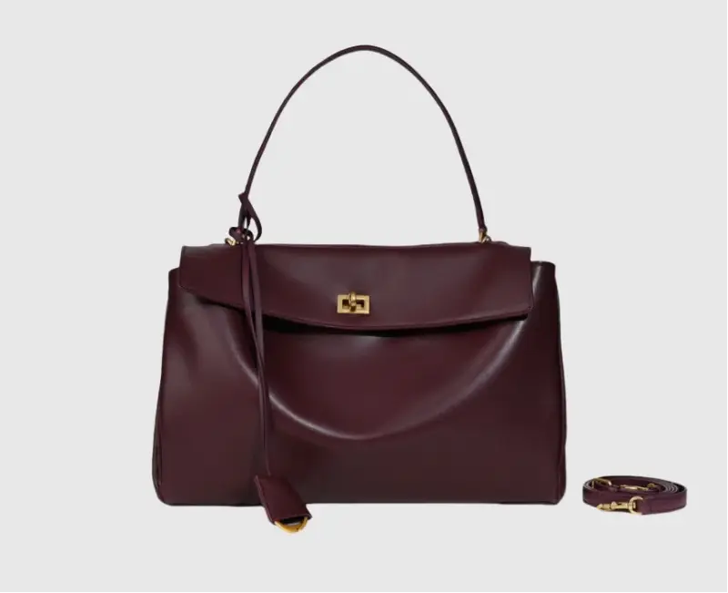 Cow Leather Shoulder Bag – Soft Tote with Large Capacity SF