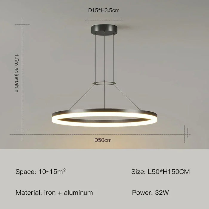 Modern LED Pendant Light – Adjustable Brightness & Color with Remote Control - Samanta Factory