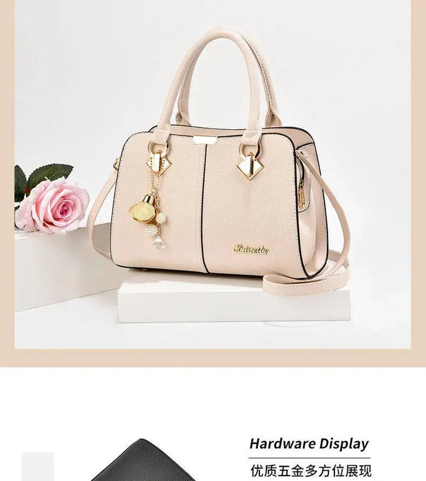 Women’s Large Capacity Boston Handbag – PU Leather Shoulder & Crossbody Tote Bag SF