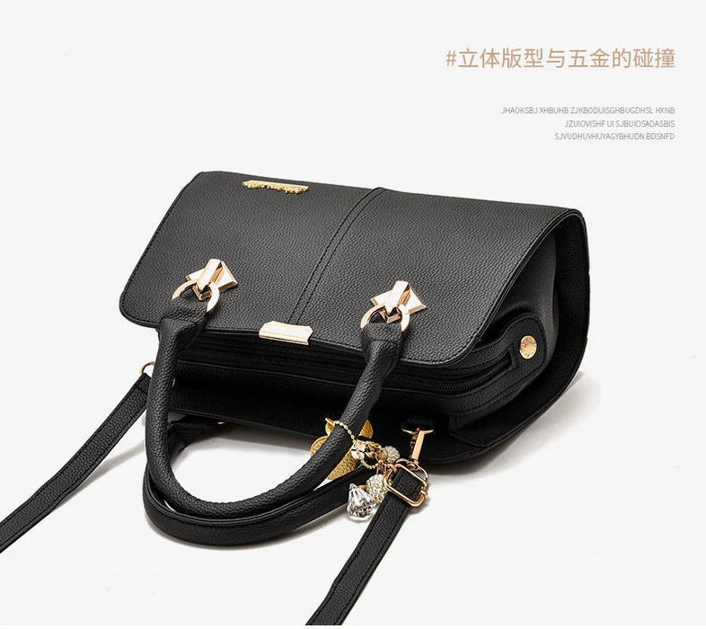 Women’s Large Capacity Boston Handbag – PU Leather Shoulder & Crossbody Tote Bag SF