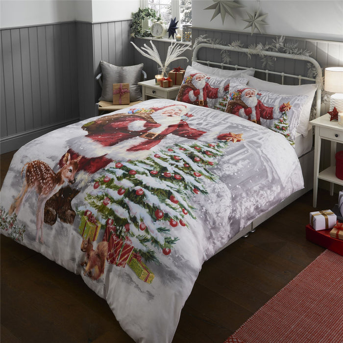 Duvet Cover Set – Reversible Christmas Santa Scene - Samanta Factory