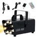 450W compact fog machine with wired and wireless remotes for Halloween, parties, and stage effects