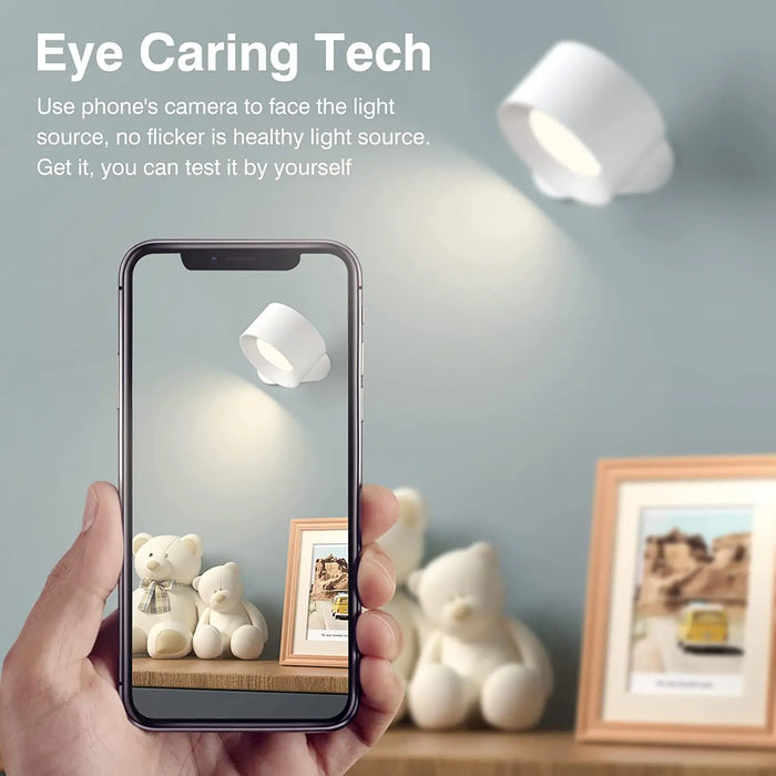 Rechargeable LED Wall Light – Touch Control with 3 Colour Modes & Adjustable 360° Rotation