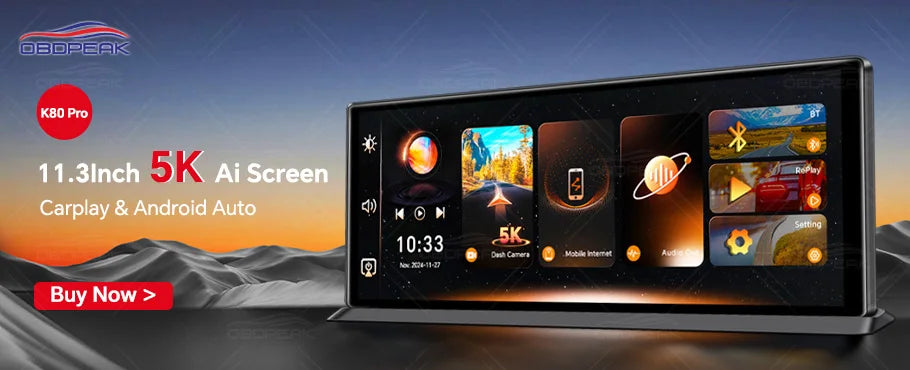 Smart Mirror Dash Cam 11.3" – Wireless CarPlay, Android Auto & 4K Dual Lens Recording Samanta Factory