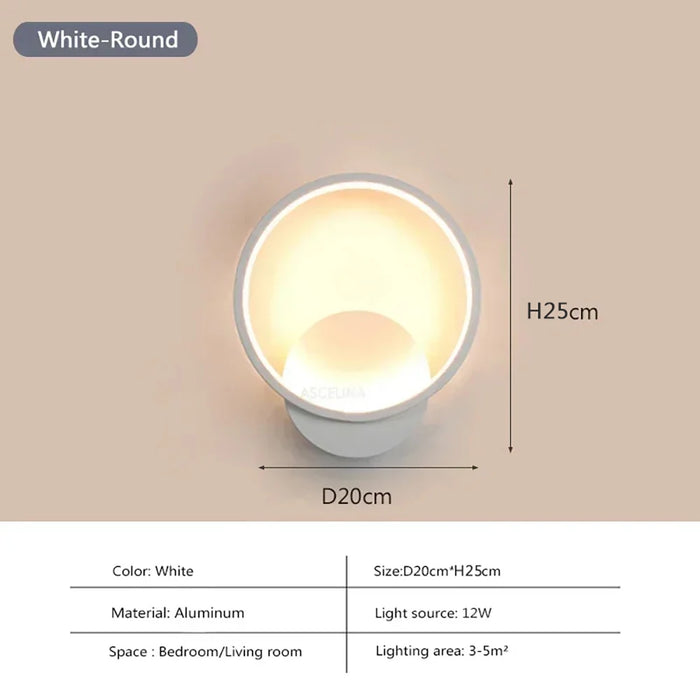 LED Wall Light – 3-Color Dimmable Lighting with Modern Minimalist Design