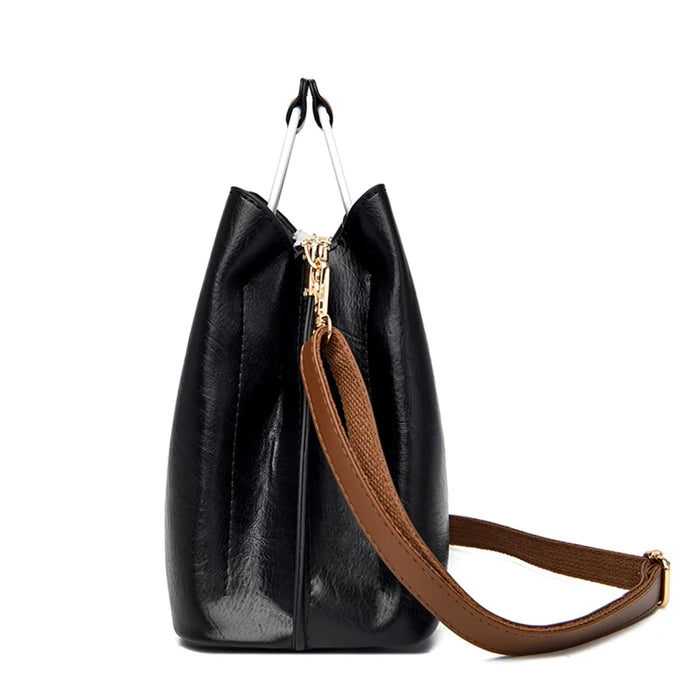 Women’s Leather Tote Bag – Luxury Designer Shoulder & Crossbody Handbag - Samanta Factory