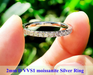 2 mm D-VVS moissanite full eternity ring in 925 sterling silver with luxury velvet box