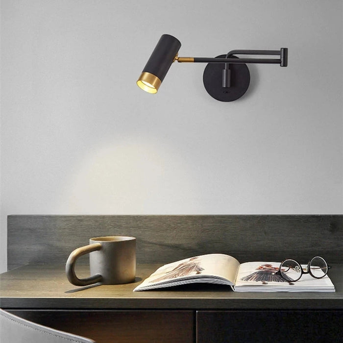 Modern Wall-Mounted LED Lamp – Adjustable Swing Arm with Warm/Cold Light for Bedrooms & Living Rooms - Samanta Factory