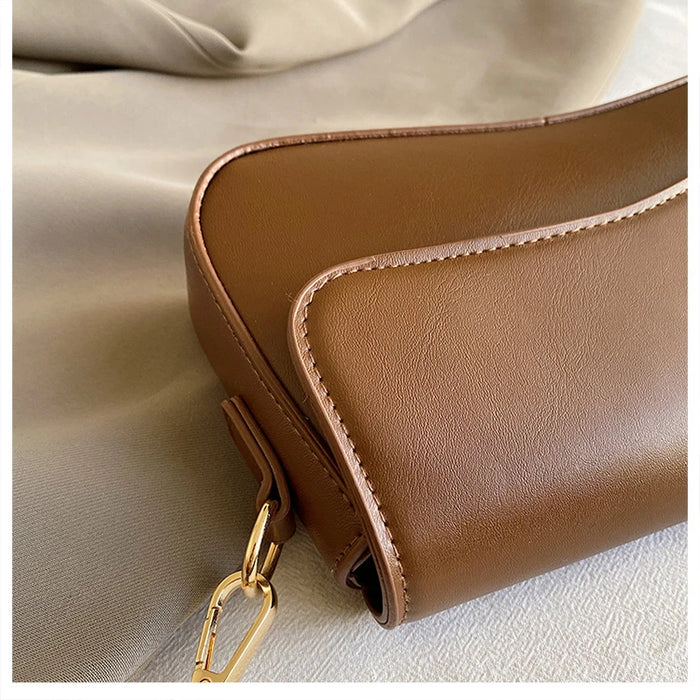 Women’s PU Saddle Bag – Stylish Hasp Closure & Interior Zipper Pocket - Samanta Factory