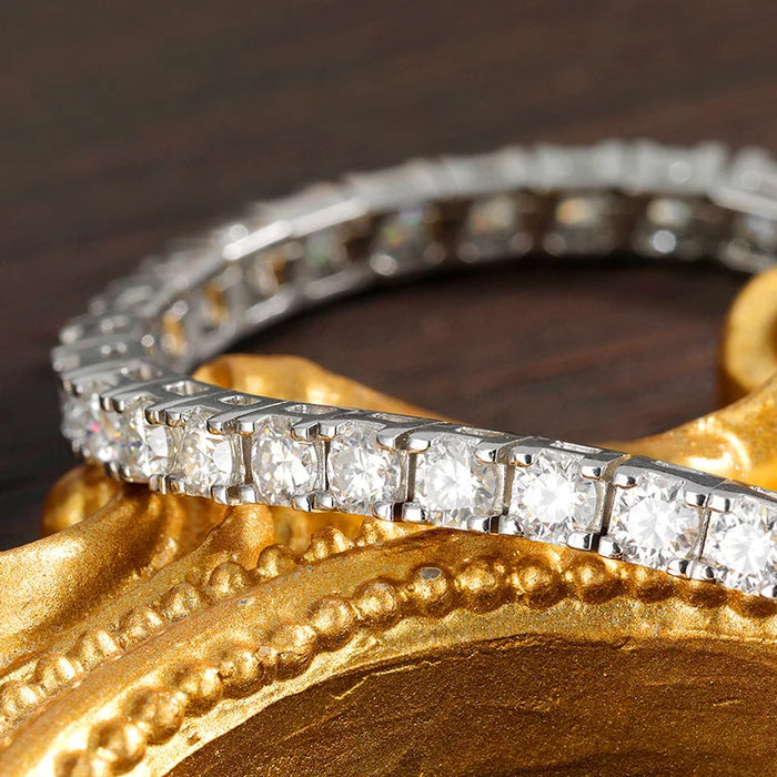 925 Sterling Silver Waterproof Moissanite Bracelet with GRA Certification