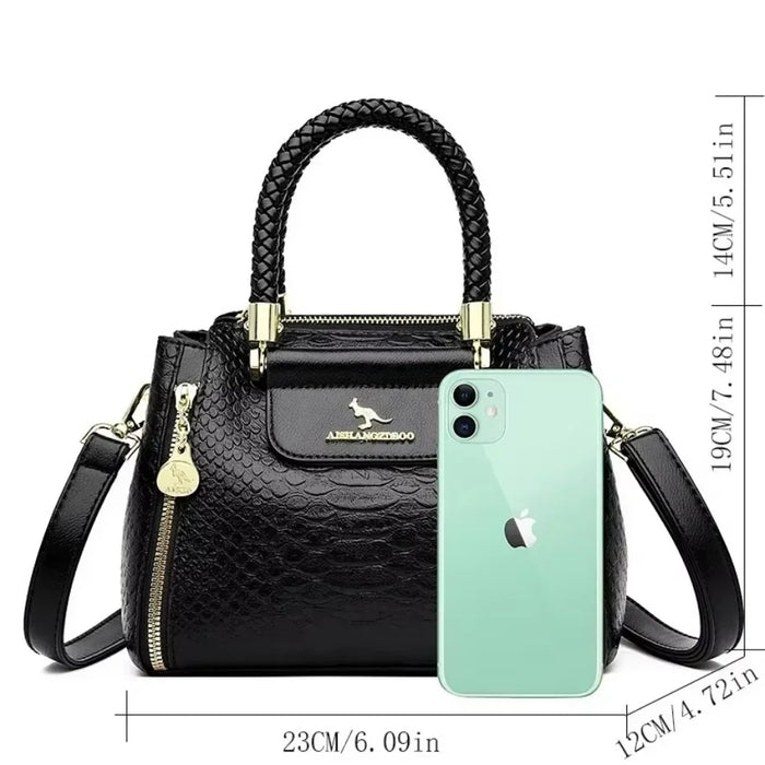 High-Quality PU Leather Handbag for Women – Animal Print Casual Tote, Versatile Fashion Bag - Samanta Factory