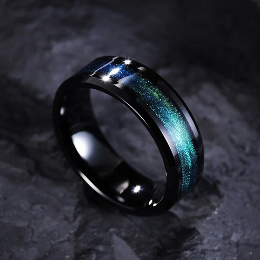 8mm tungsten star design unisex ring with engraving option
