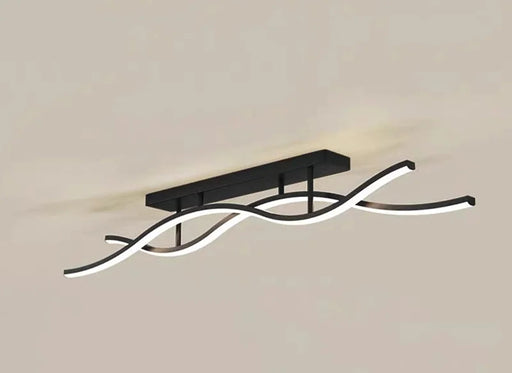 Modern LED ceiling light with aluminum and iron design, suitable for kitchen, bedroom, or dining room.