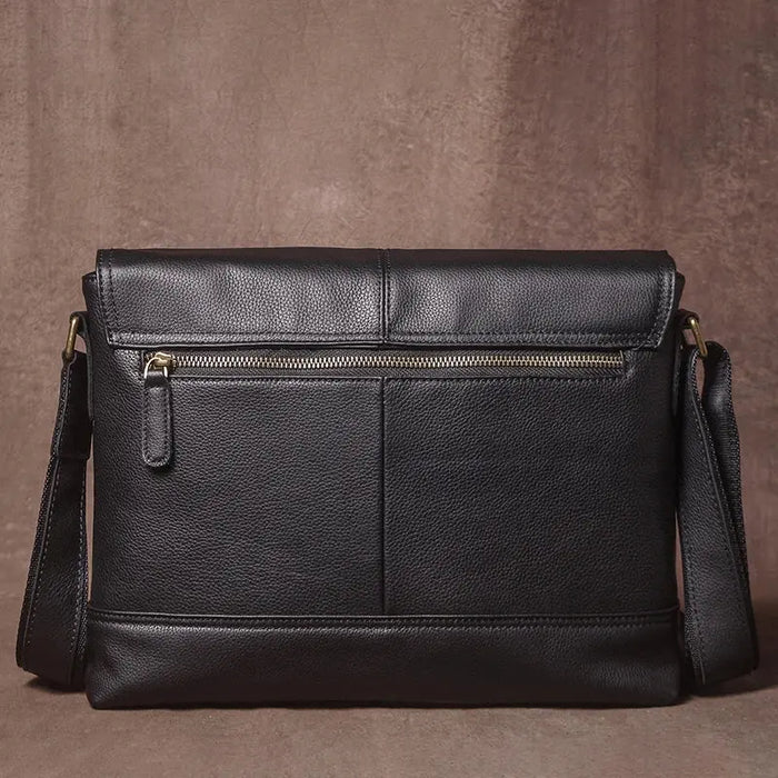 Vintage Leather Satchel Bag – Soft Men’s Crossbody Shoulder Bag SF