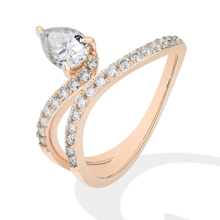 Pear Cut Moissanite Ring – 0.8CT D VVS1 S925 Sterling Silver