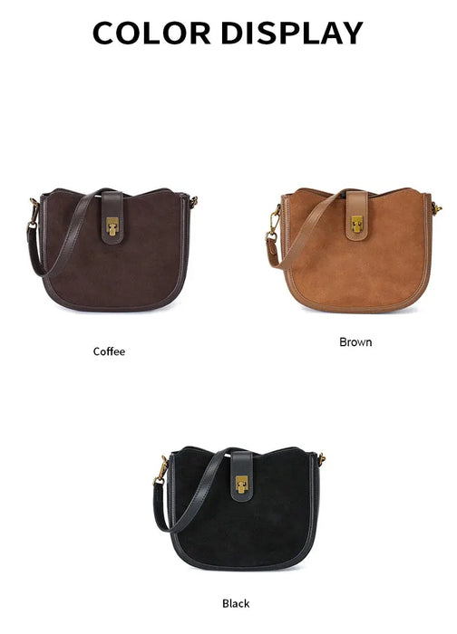 Cow Leather Shoulder Bag – Soft Half Moon Shape SF