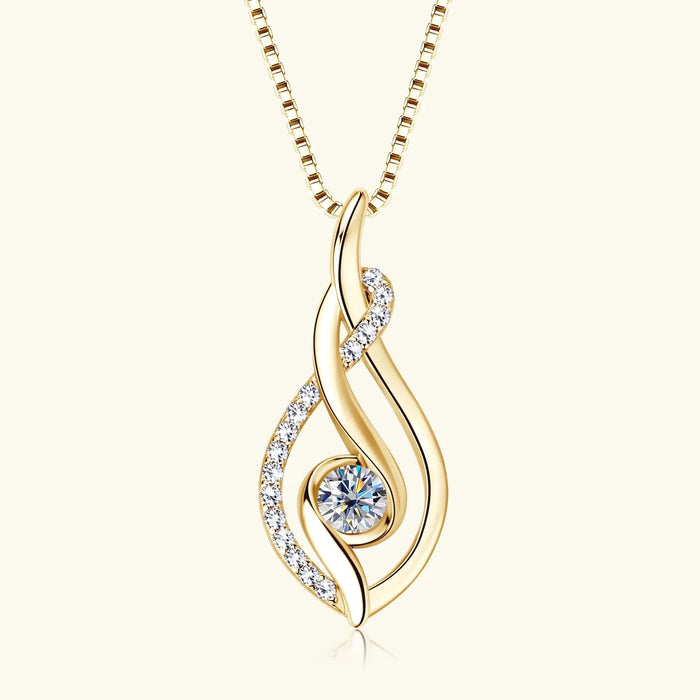 Moissanite Pendant Necklace – D Color VVS1 Twisted Design SF