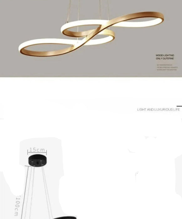 Modern LED Pendant Light – Iron Finish with Remote Dimming - Samanta Factory