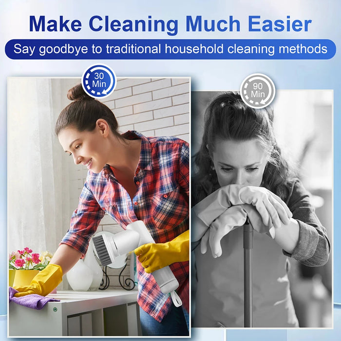 Electric Cleaning Brush – Rechargeable Scrubber with 180-Minute Runtime