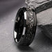 Men’s Tungsten Ring – Meteorite Inlay Wedding Band SF