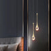 Modern Black & Gold LED Pendant Light – Crystal Rod Design for Ambient Lighting - Samanta Factory