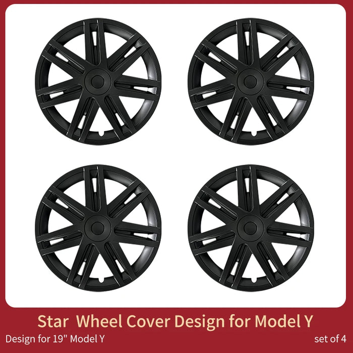Design for TESLA 19 Inch Star Wheel Caps 4PCS Hubcap Automobile Hub Cap Full Rim Cover Accessories for Tesla Model Y 2020-2024 - Samanta Factory